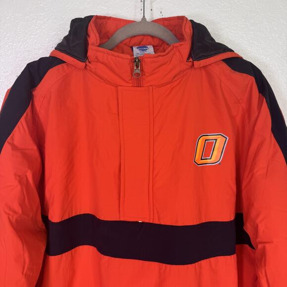 Oklahoma State Cowboys Jacket Mens Large NCAA Football Hooded Coat Orange Puffer - Picture 5 of 15
